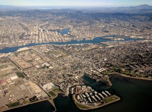 Aerial Photograph of Alameda and Downtown Oakland